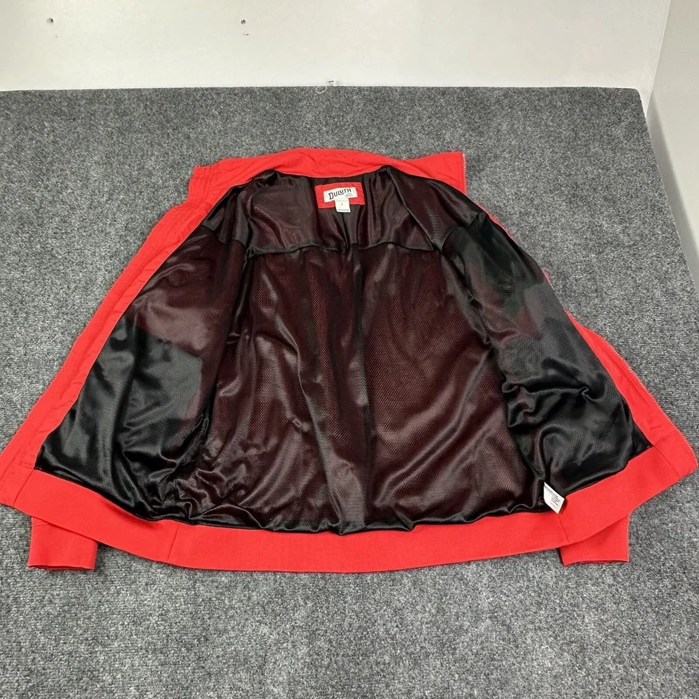 Duluth Bomber‎ Jacket Mens L Red Lightweight Grab Full Zip Windbreaker Outdoor